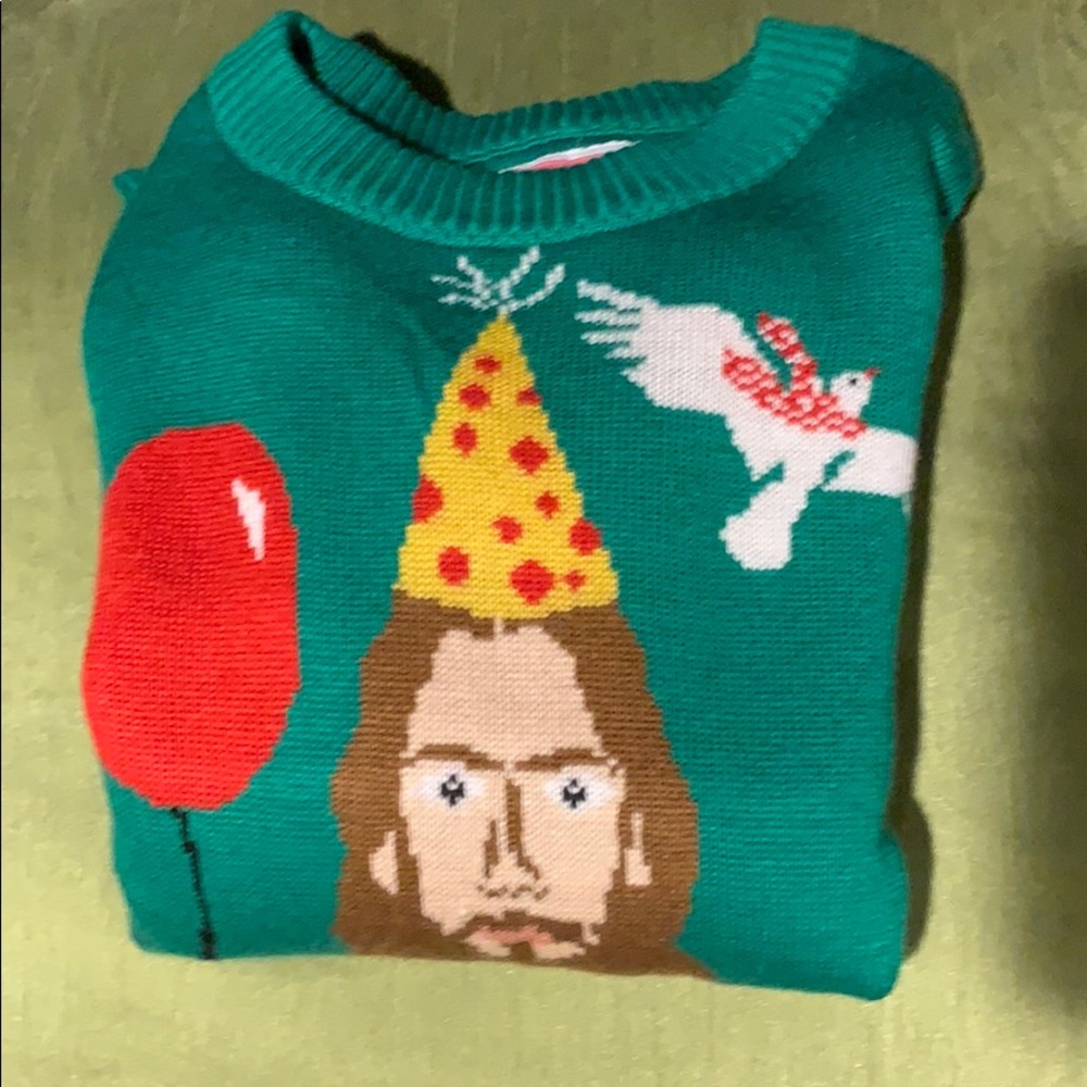XS JESUS UGLY CHRISTMAS SWEATER FROM TIPSY ELVES